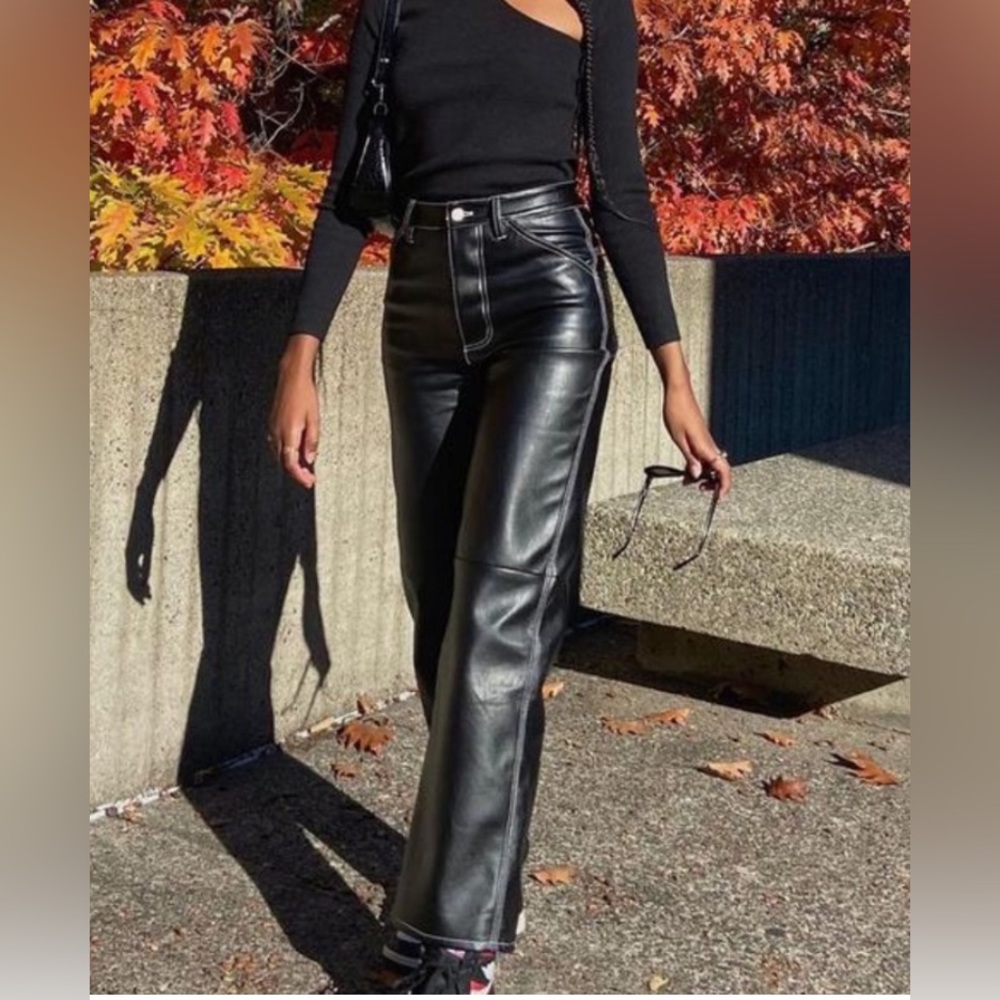 Kika Black Vegan Leather Pants